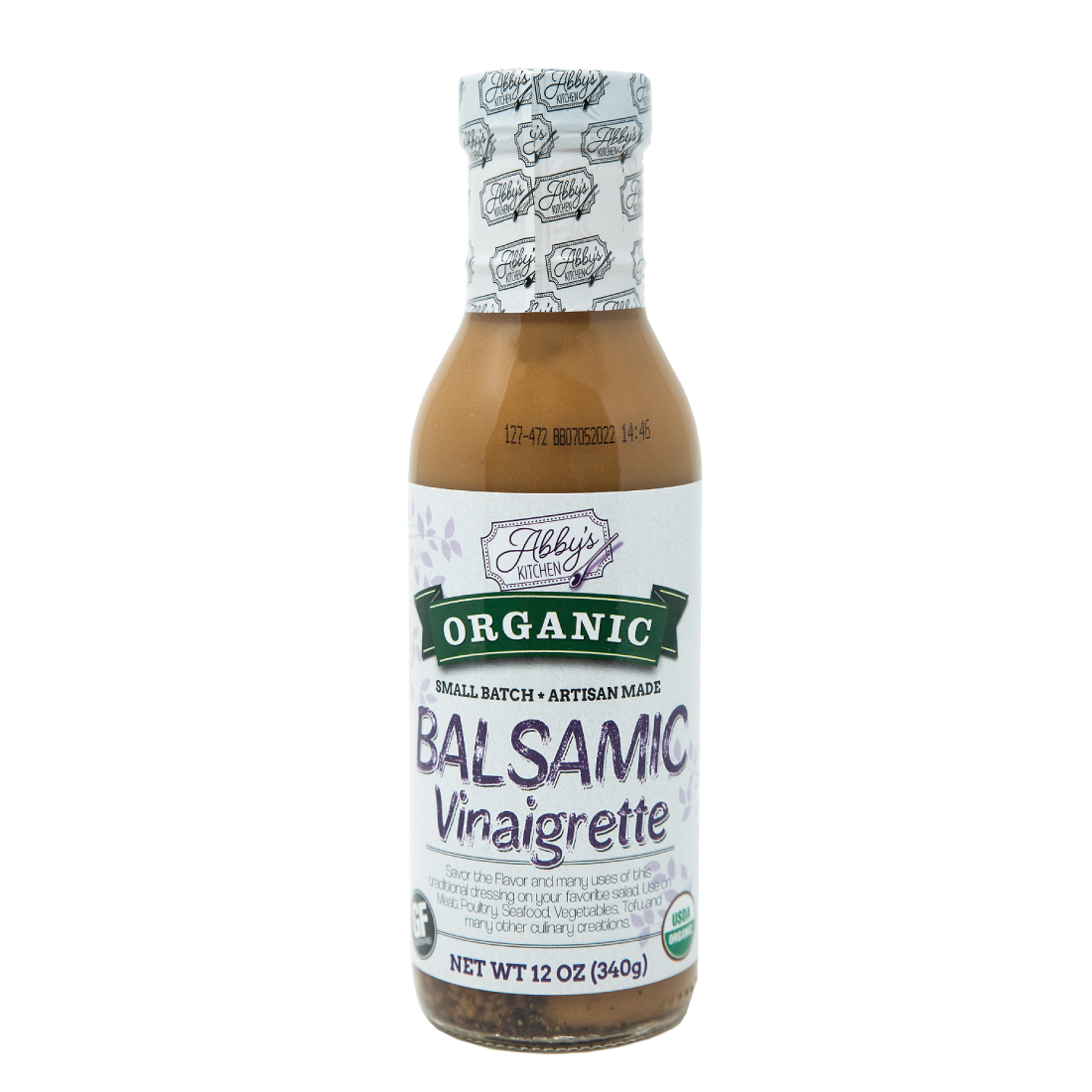 Product Image: Abby's Kitchen Balsamic Vinaigrette bottle.