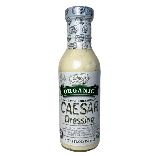 Product image: Abby's Kitchen Organic Caesar Dressing bottle.