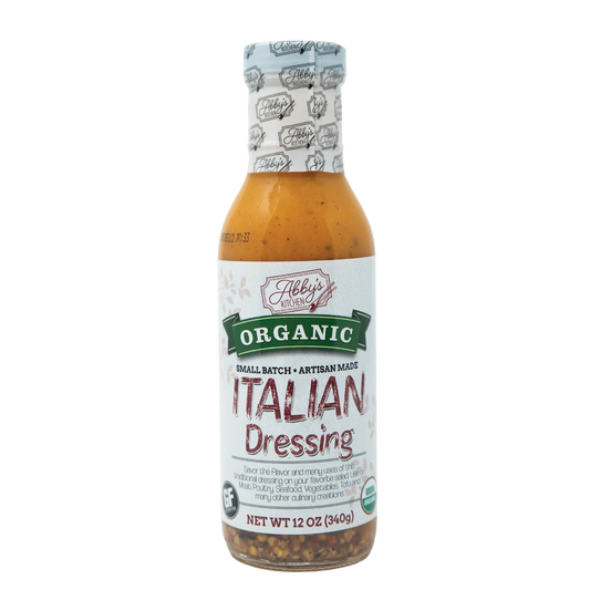 Product image: Abby's Kitchen Organic Italian Dressing bottle.