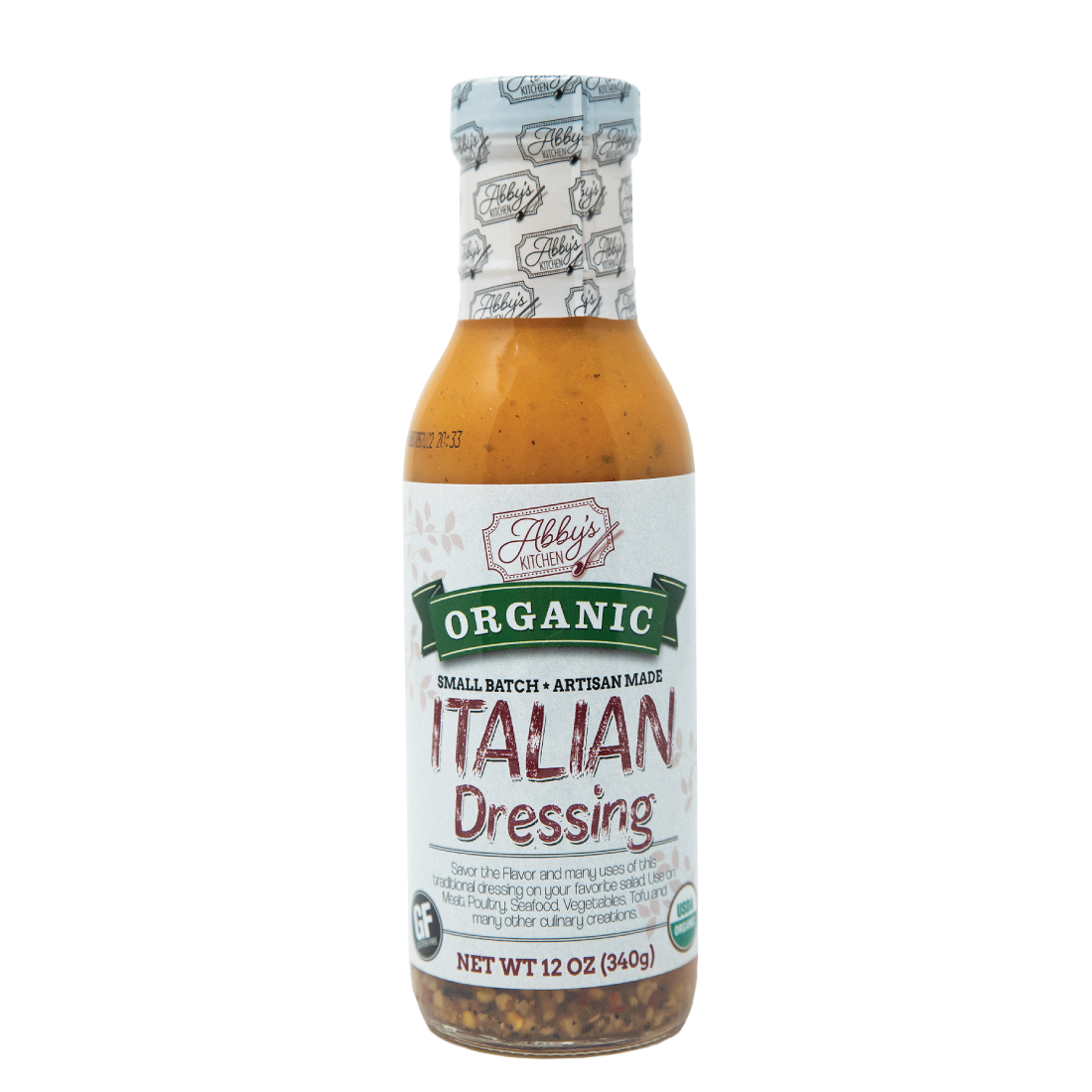 Product image: Abby's Kitchen Organic Italian Dressing bottle.