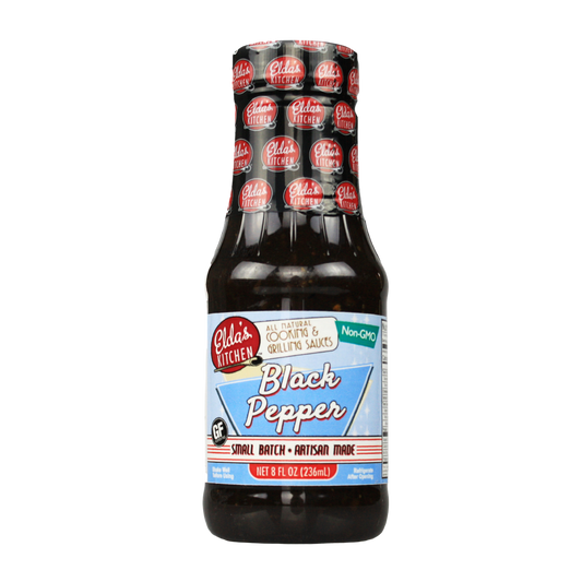 Product image: Elda's Kitchen Black Pepper sauce bottle.