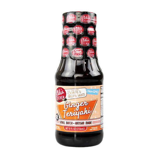 Product image: Elda's Kitchen Ginger Teriyaki sauce bottle.