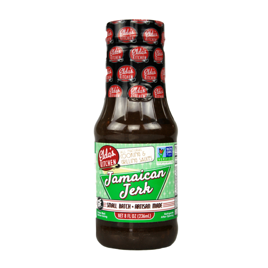 Product image: Elda's Kitchen Jamaican Jerk sauce bottle.